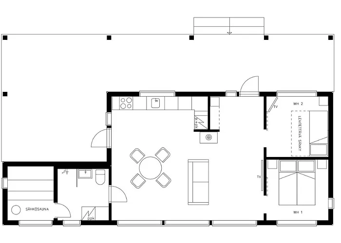 别墅 Hirsihuvila Letto, Pihasauna & Ulkoporeamme *